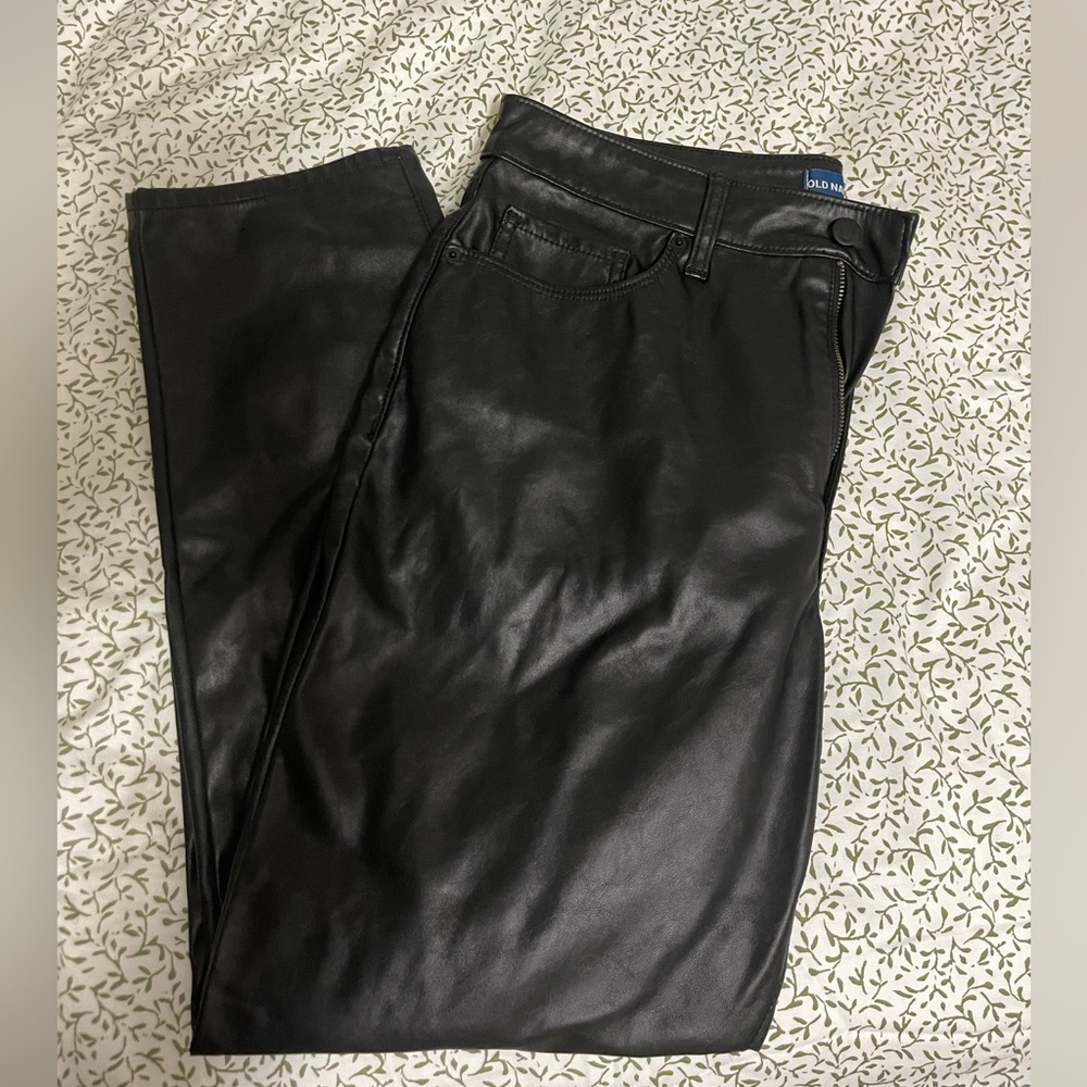 Old navy straight leather pants